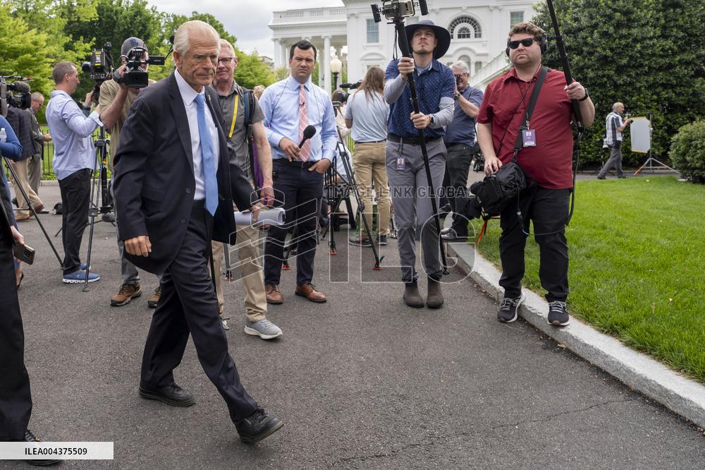 Peter Navarro Speaks to Reporters Outside the White House