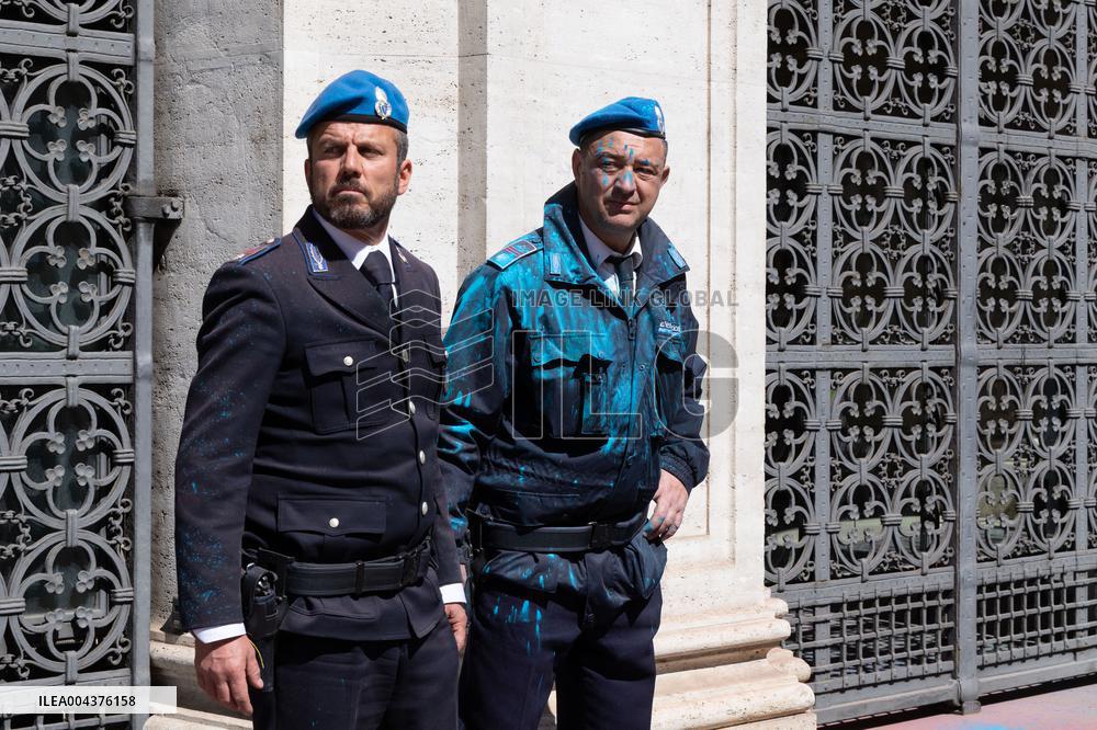 Extinction Rebellion Activists At Ministry of Justice - Rome