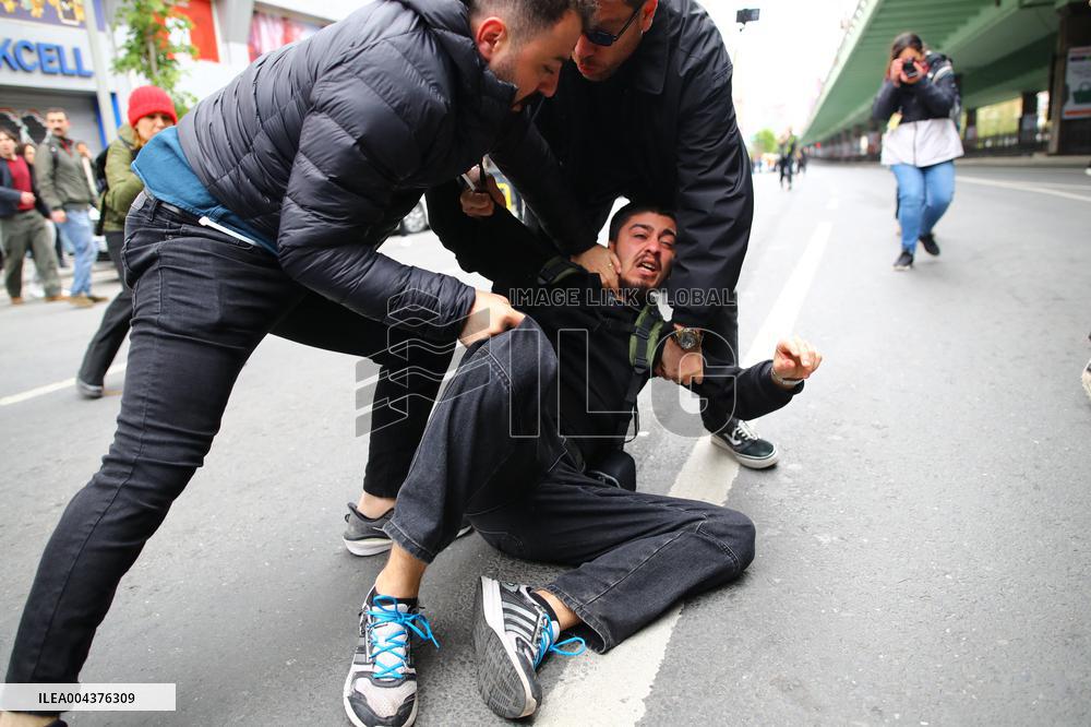 Police Arrest Demonstrators Of May Day March - Istanbul