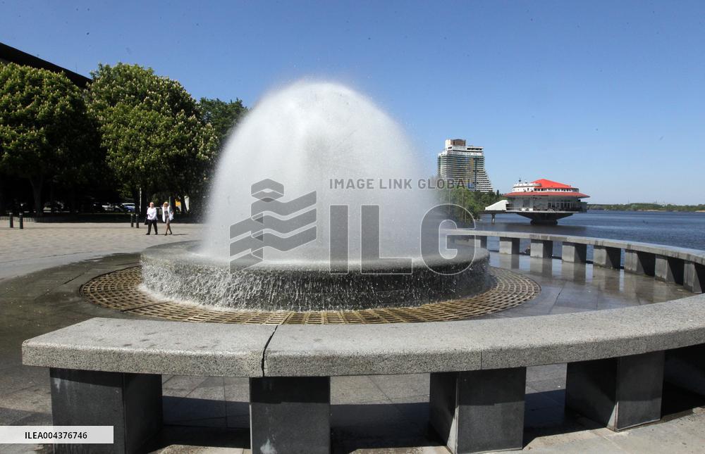 Fountains spring to life in Dnipro