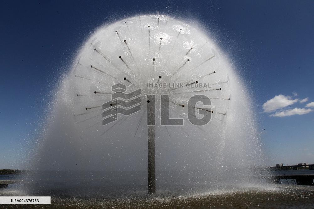 Fountains spring to life in Dnipro