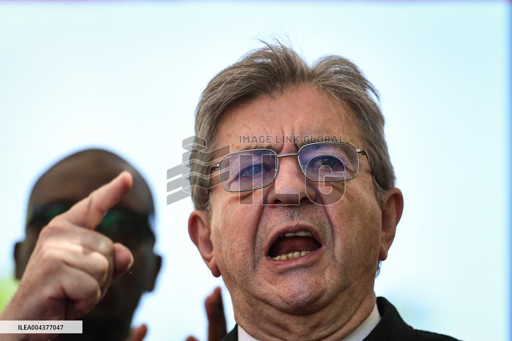 Jean-Luc Melenchon speaks on May Day in Paris FA
