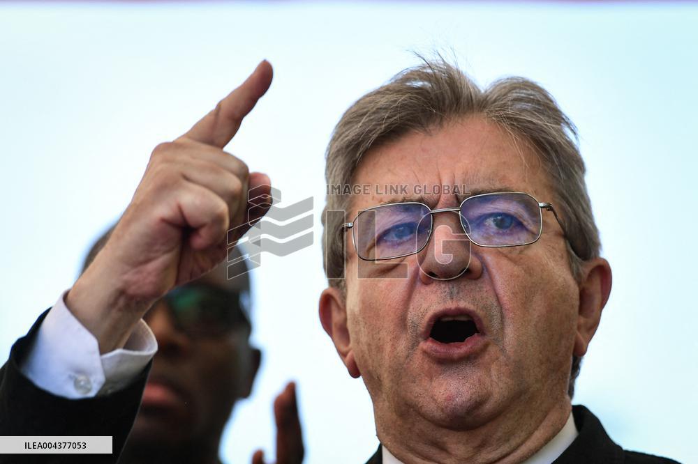 Jean-Luc Melenchon speaks on May Day in Paris FA