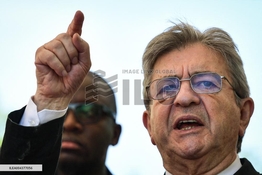 Jean-Luc Melenchon speaks on May Day in Paris FA