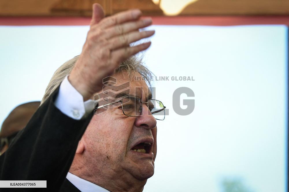 Jean-Luc Melenchon speaks on May Day in Paris FA