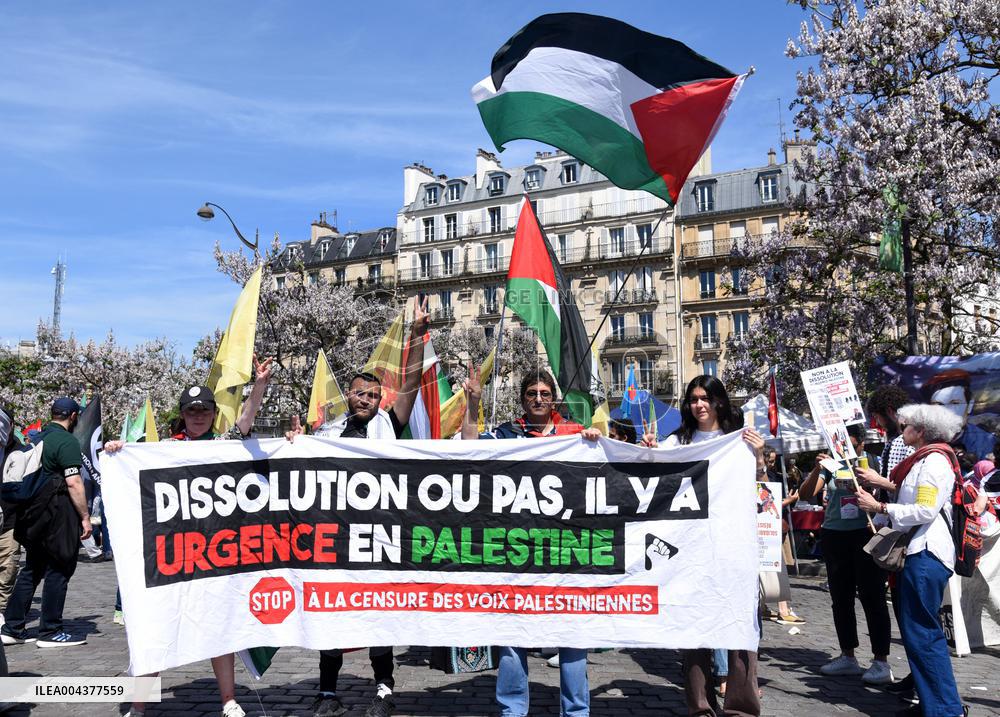 Call to Dissolve Urgence Palestine at May Day Rally - Paris