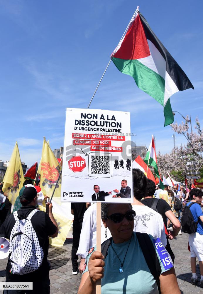 Call to Dissolve Urgence Palestine at May Day Rally - Paris