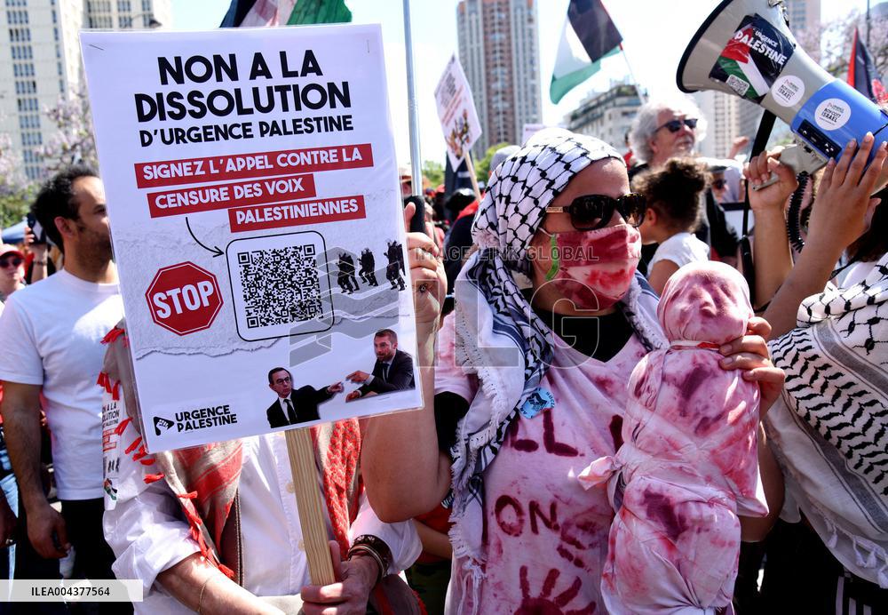 Call to Dissolve Urgence Palestine at May Day Rally - Paris