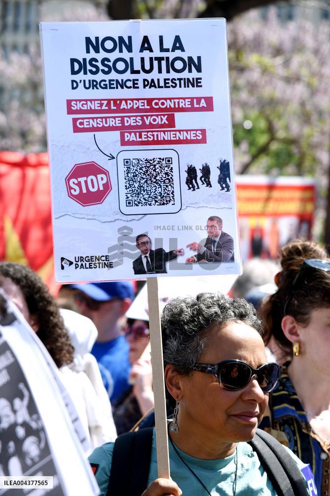 Call to Dissolve Urgence Palestine at May Day Rally - Paris