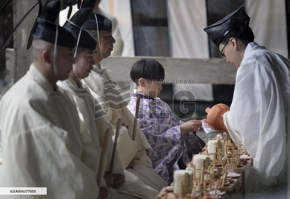 Rite at Ise Jingu shrine in central Japan