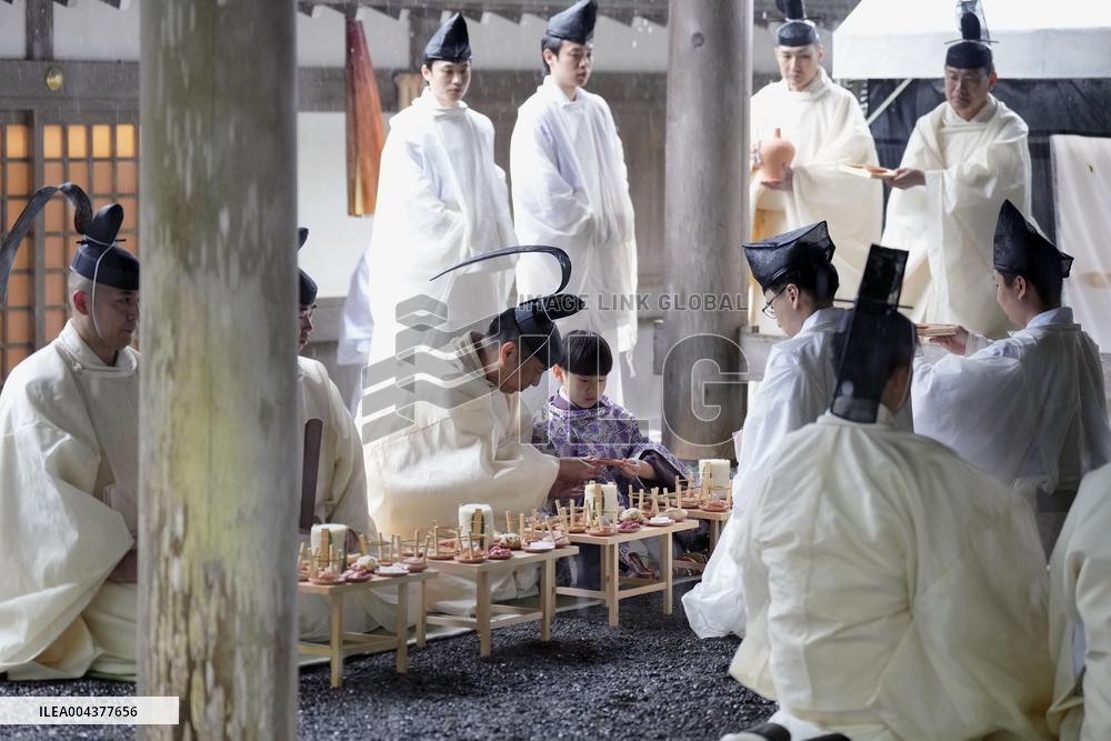 Rite at Ise Jingu shrine in central Japan