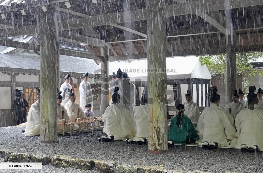 Rite at Ise Jingu shrine in central Japan