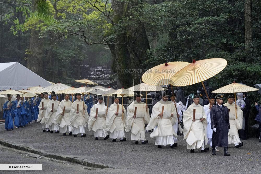 Rite at Ise Jingu shrine in central Japan