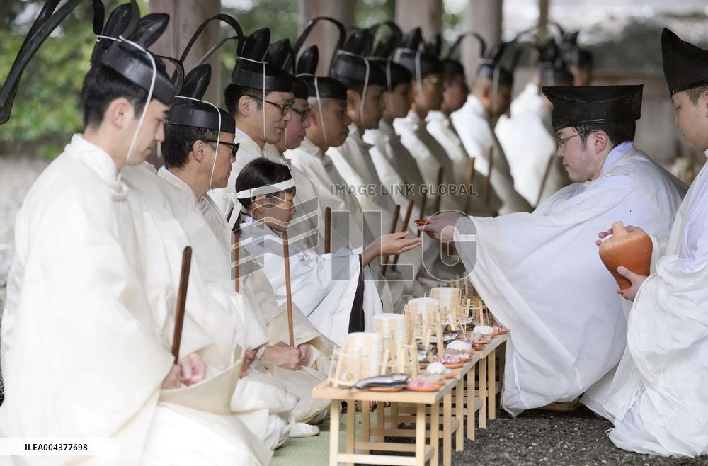 Rite at Ise Jingu shrine in central Japan