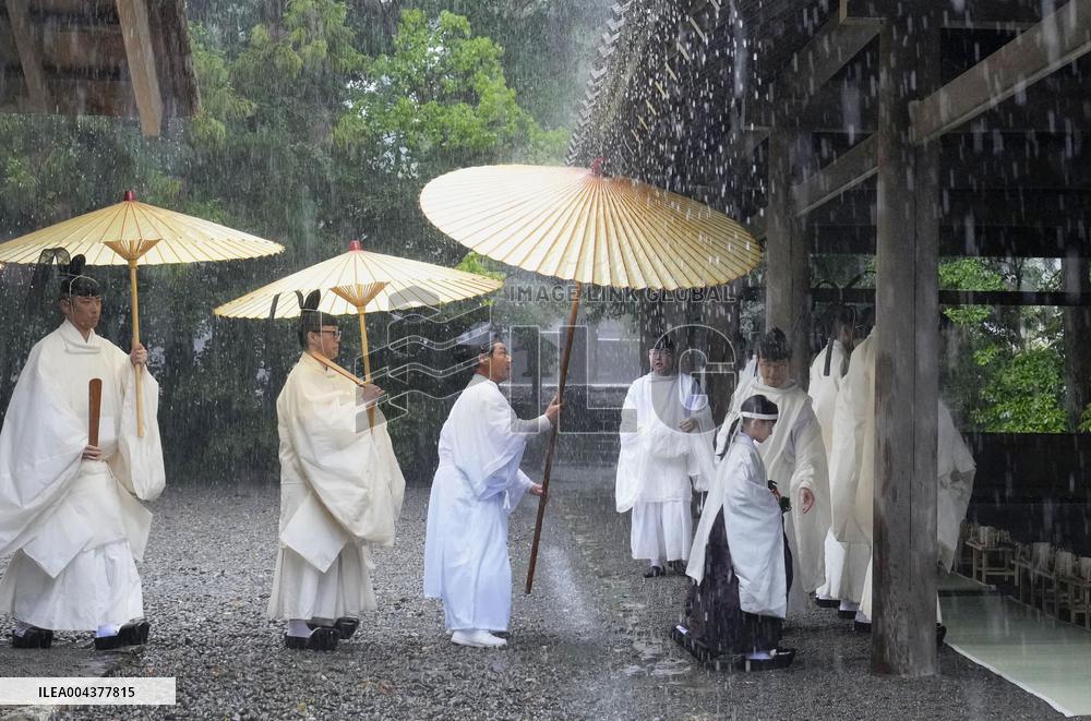 Rite at Ise Jingu shrine in central Japan