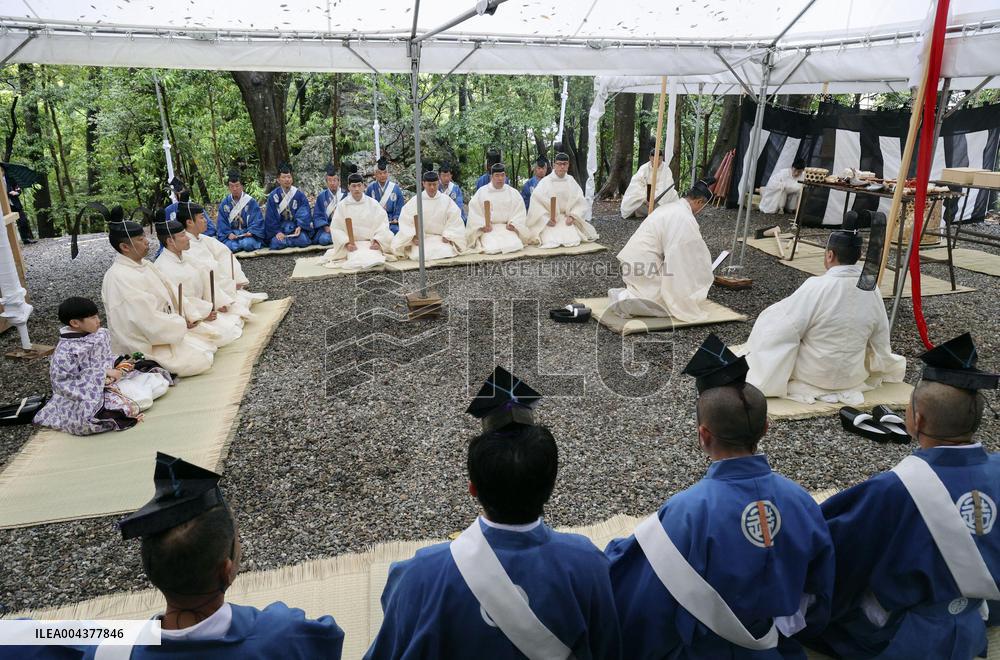 Rite at Ise Jingu shrine in central Japan