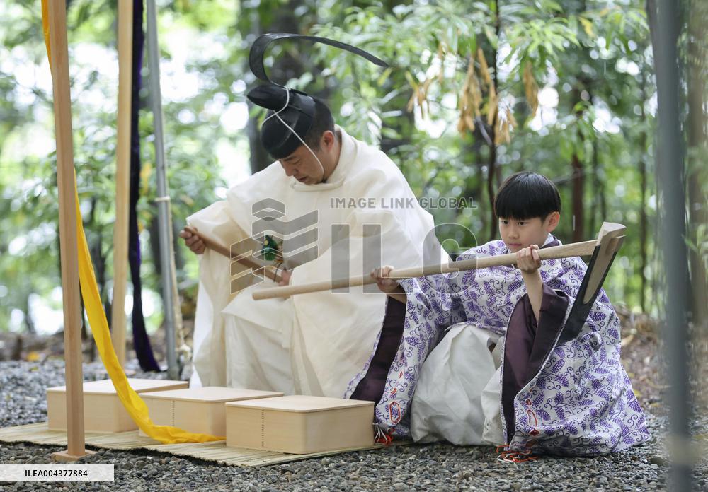 Rite at Ise Jingu shrine in central Japan