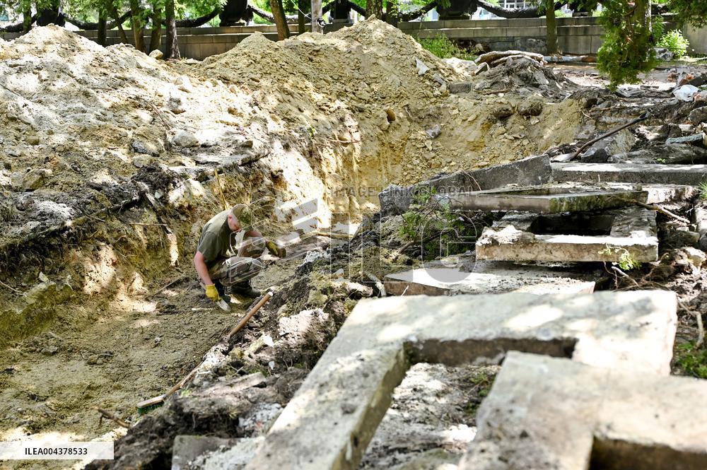 Exhumation of Soviet burials at Hill of Glory in Lviv