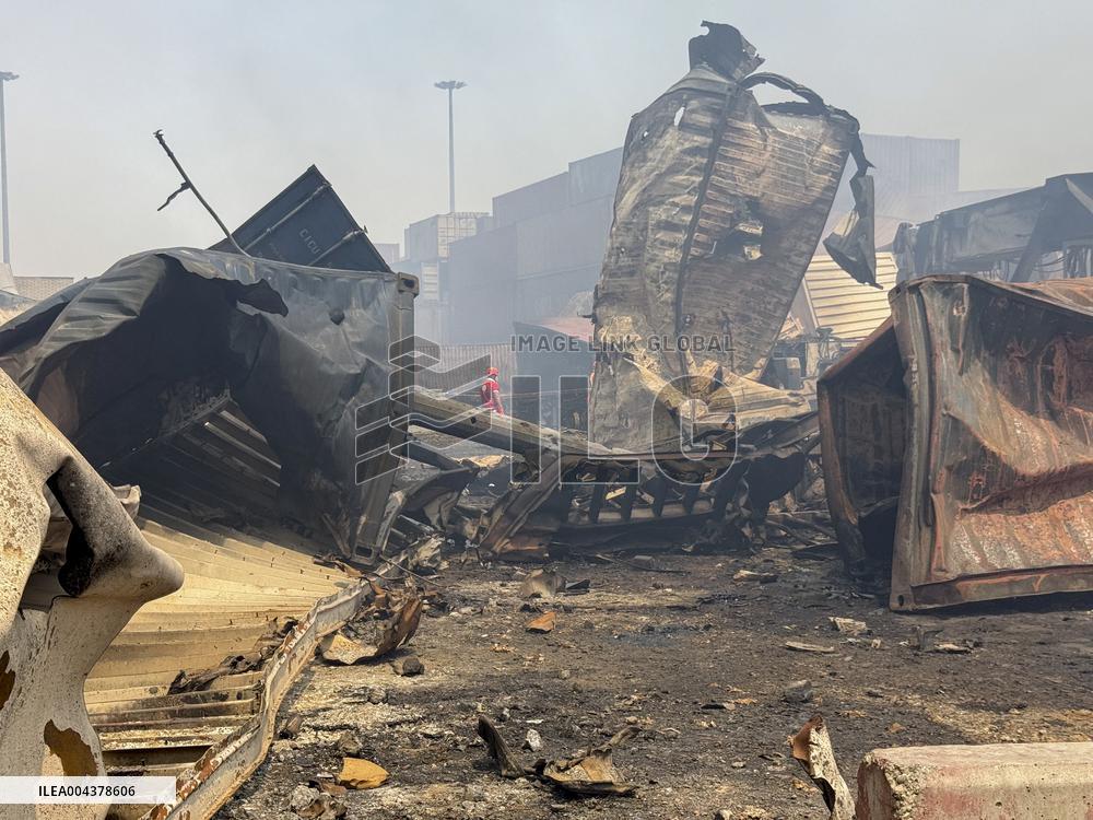 Aftermath Of Explosion In Shahid Rajaee Port - Iran