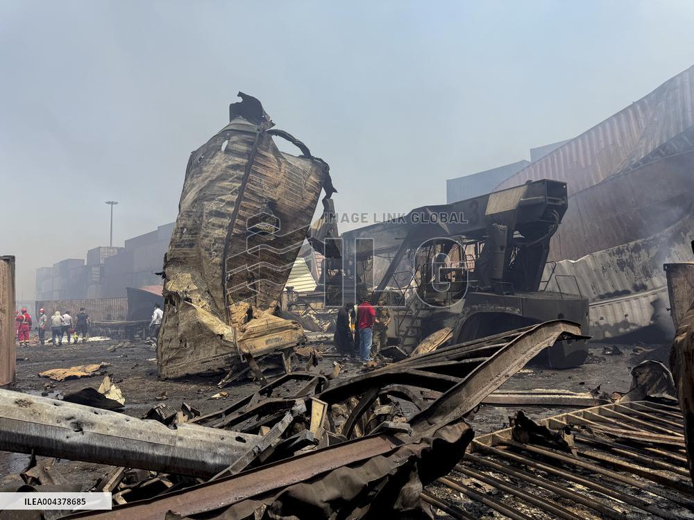 Aftermath Of Explosion In Shahid Rajaee Port - Iran