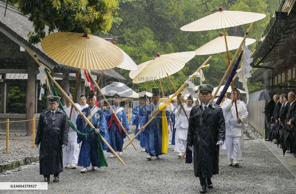 Rite at Ise Jingu shrine in central Japan