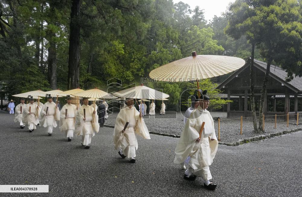 Rite at Ise Jingu shrine in central Japan