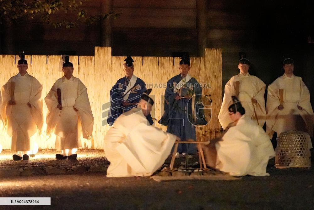 Rite at Ise Jingu shrine in central Japan