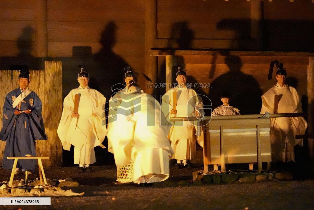 Rite at Ise Jingu shrine in central Japan