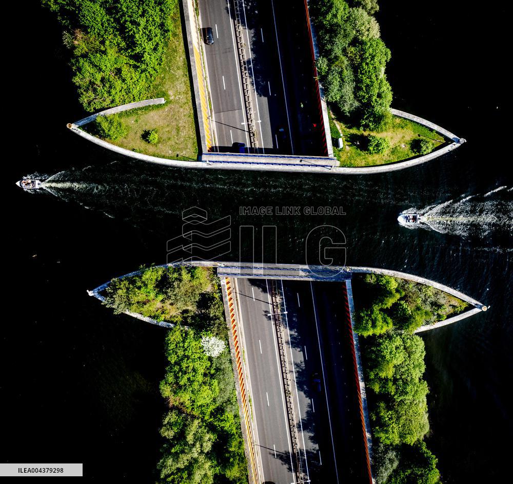 The Veluwemeer Aqueduct Illustrations - Netherlands