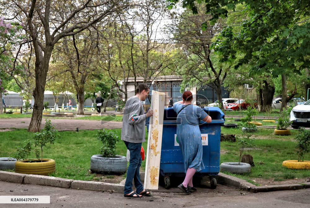 Aftermath of Russian drone attack on Odesa on May 1, 2025