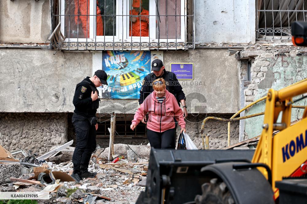 Aftermath of Russian drone attack on Odesa on May 1, 2025