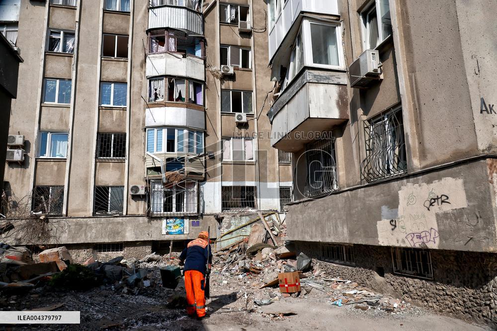 Aftermath of Russian drone attack on Odesa on May 1, 2025