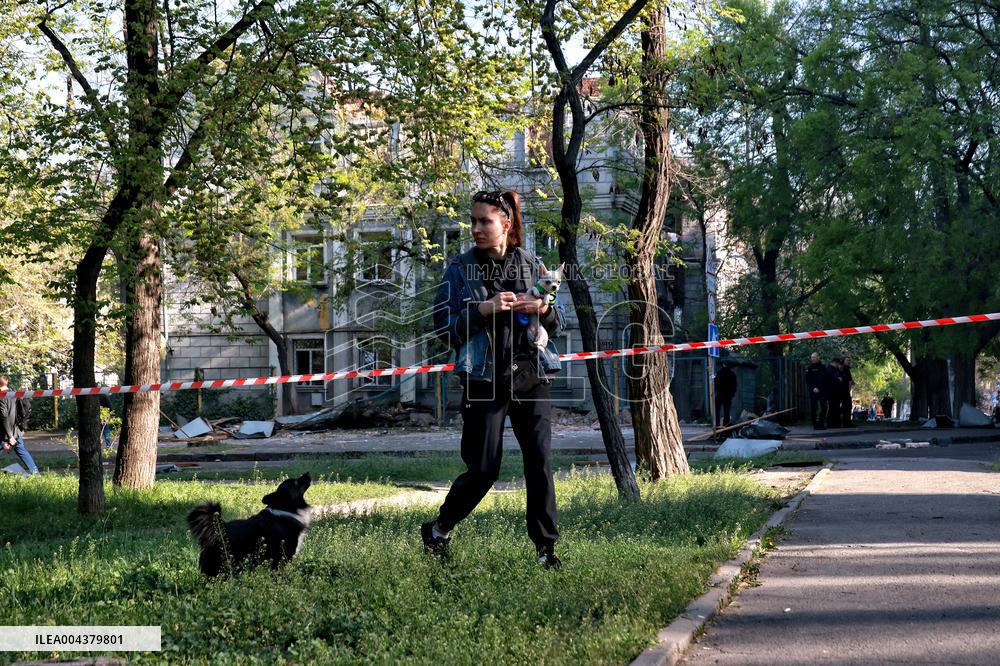 Aftermath of Russian drone attack on Odesa on May 1, 2025