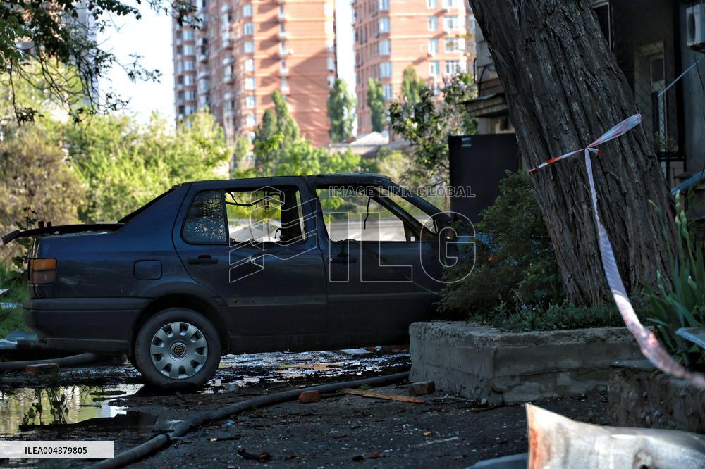 Aftermath of Russian drone attack on Odesa on May 1, 2025