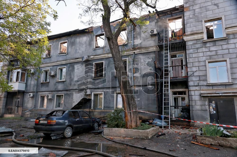 Aftermath of Russian drone attack on Odesa on May 1, 2025