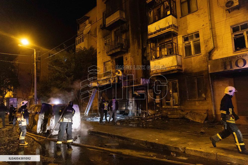 Drones Strike The City Of Kharkiv - Ukraine