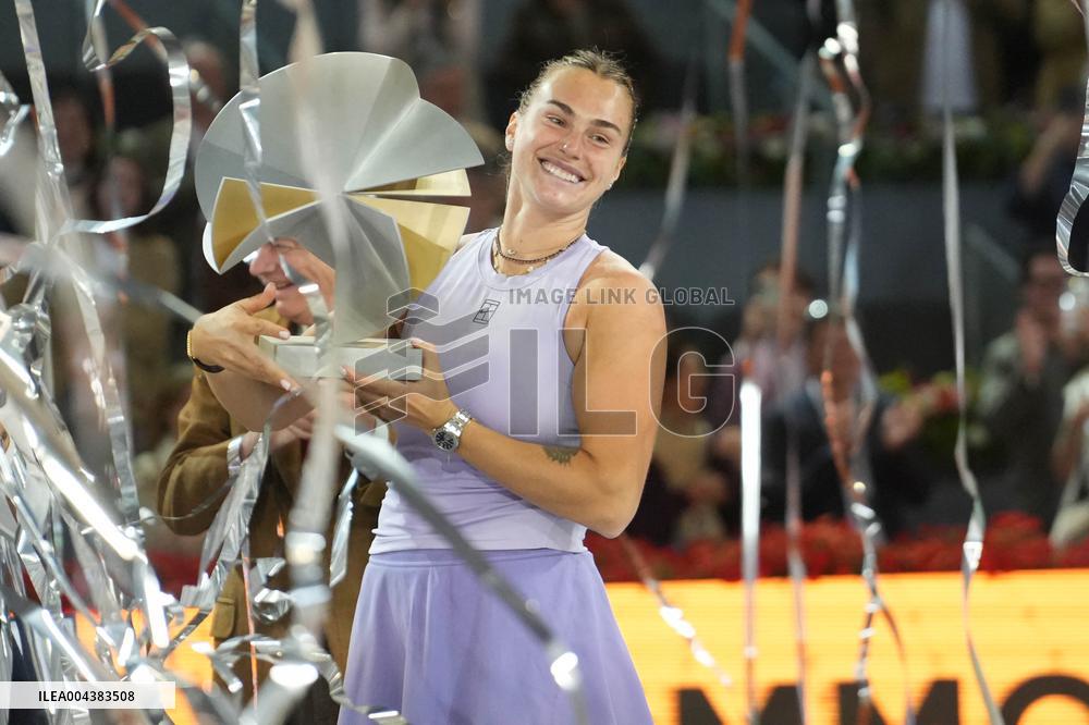 Mutua Madrid Open - Aryna Sabalenka Wins Her Third Title