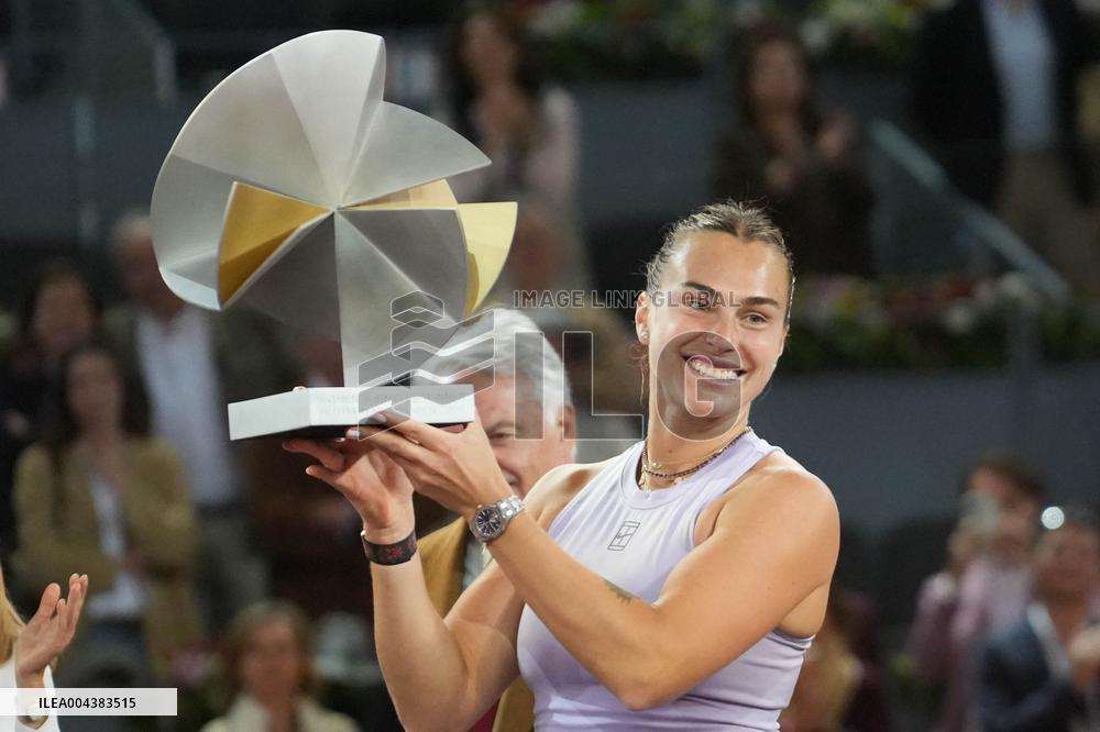 Mutua Madrid Open - Aryna Sabalenka Wins Her Third Title
