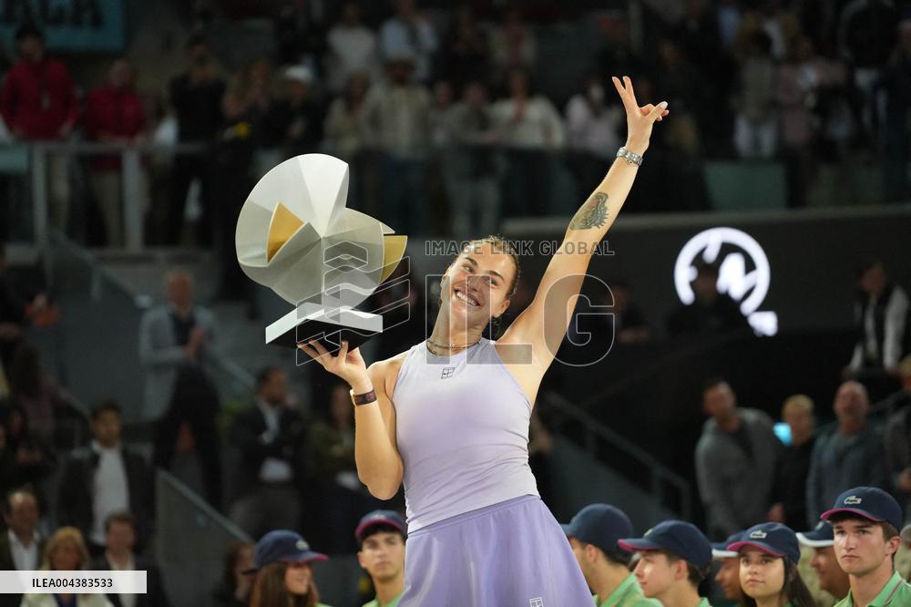Mutua Madrid Open - Aryna Sabalenka Wins Her Third Title