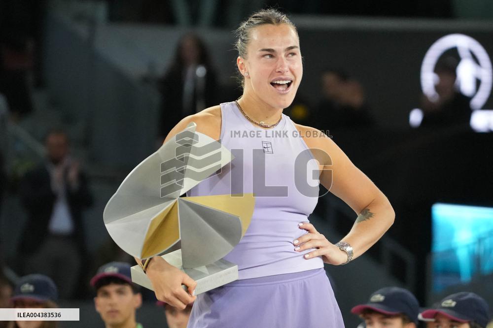 Mutua Madrid Open - Aryna Sabalenka Wins Her Third Title