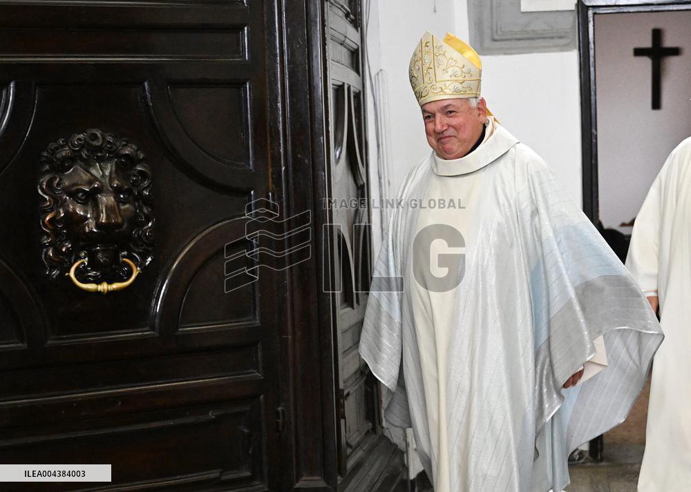 Cardinal Jean-Marc Aveline Celebrates a Mass - Rome