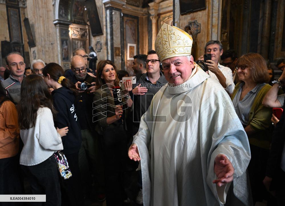 Cardinal Jean-Marc Aveline Celebrates a Mass - Rome