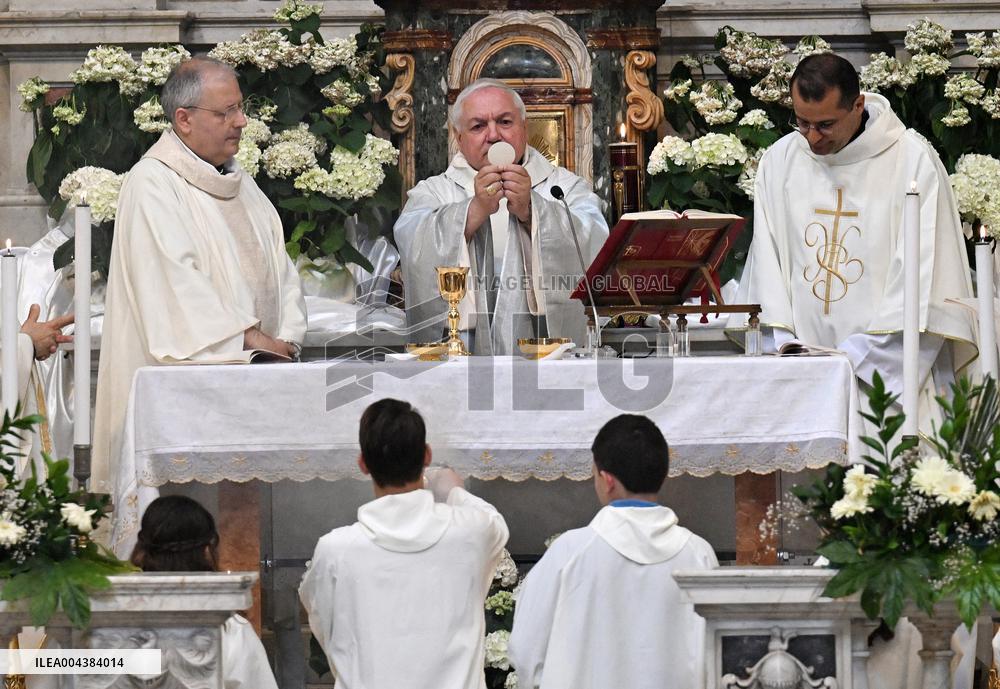 Cardinal Jean-Marc Aveline Celebrates a Mass - Rome