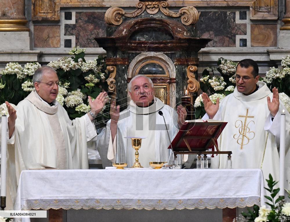 Cardinal Jean-Marc Aveline Celebrates a Mass - Rome