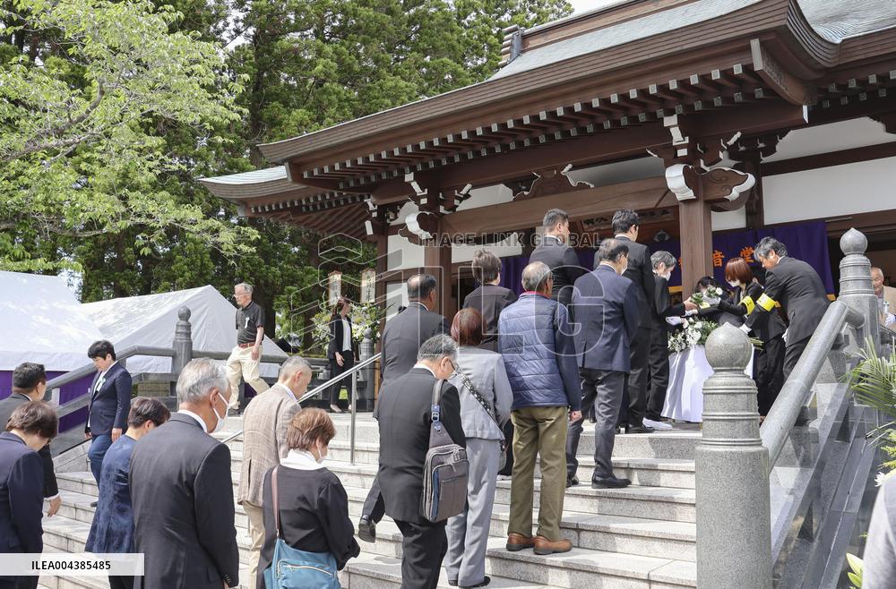 Memorial ceremony for over 1,000 kamikaze pilots