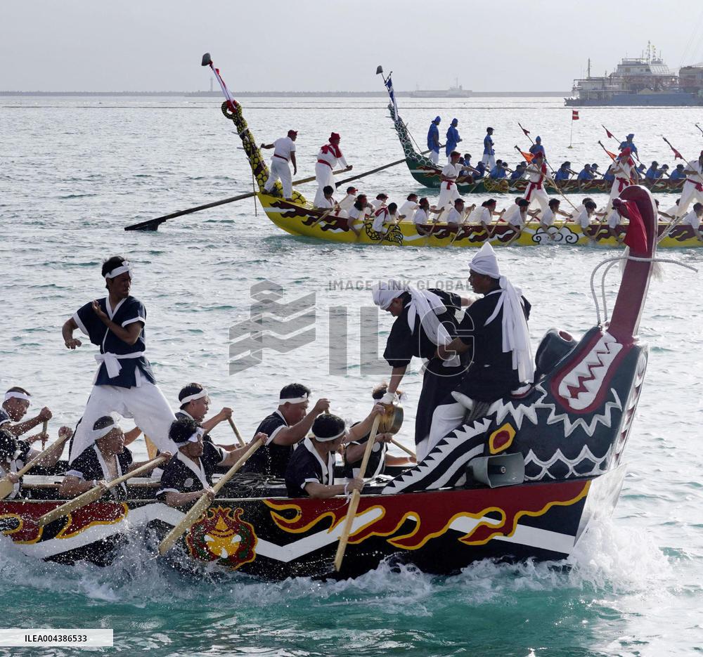 Traditional dragon boat race in Okinawa