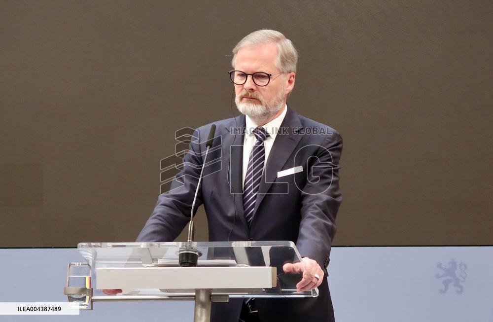 Briefing of Volodymyr Zelenskyy and Petr Fiala in Prague