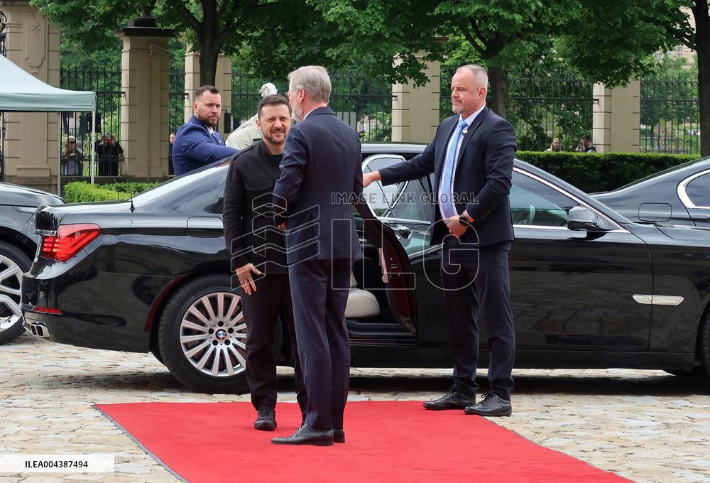 Briefing of Volodymyr Zelenskyy and Petr Fiala in Prague