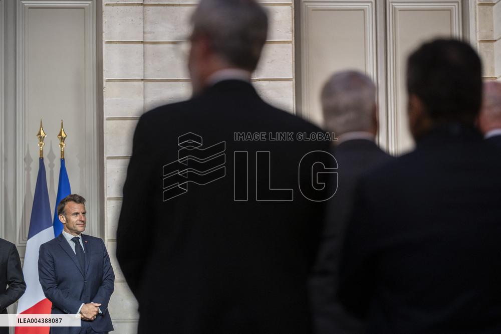 Macron And Berdimuhamedow Attend Agreement Ceremony At Elysee - Paris