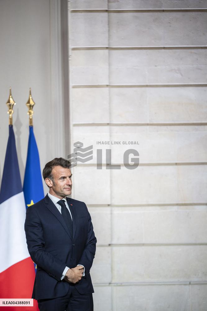 Macron And Berdimuhamedow Attend Agreement Ceremony At Elysee - Paris